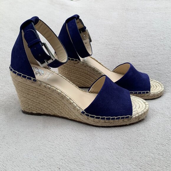 Vince Camuto Leera Genuine Leather Espadrille Platform Wedge Sandals Sz8 - Picture 5 of 16